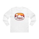 Aspen, Colorado Mens Base Long-sleeve Tee - Retro Ombre Heavy Weight Long Sleeve T-shirt-3