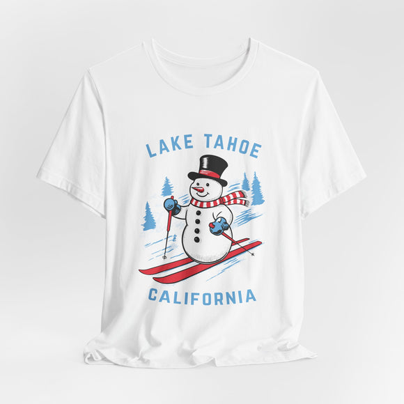 Lake Tahoe, California T Shirt - Ski Snowman Graphic Tee