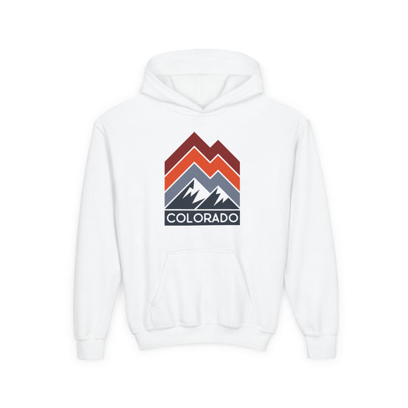Colorado Youth Hoodie - Retro Mountain Colorado Youth Sweatshirt