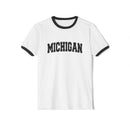 Michigan Cotton Ringer Graphic Tee - Unisex Michigan T Shirt, Vintage Style Tee, Men's/Women's Tee-3