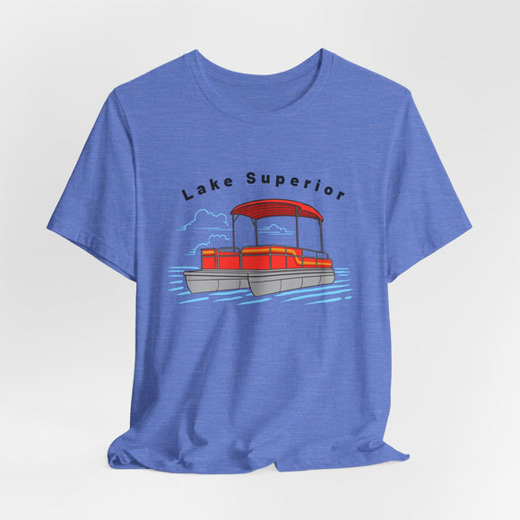Lake Superior T Shirt - Retro Pontoon Boat Lake Superior Tee