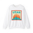 Retro Utah Sweatshirt, Mountain Sun Design, Unisex Crewneck, Gift for Outdoorsy Friends, Vintage Utah Jumper-1