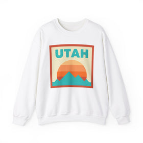 Retro Utah Sweatshirt, Mountain Sun Design, Unisex Crewneck, Gift for Outdoorsy Friends, Vintage Utah Jumper