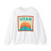 Retro Utah Sweatshirt, Mountain Sun Design, Unisex Crewneck, Gift for Outdoorsy Friends, Vintage Utah Jumper