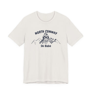 Buy vintage-white North Conway, New Hampshire Ski Babe T‑Shirt - Retro Skiing Graphic Tee