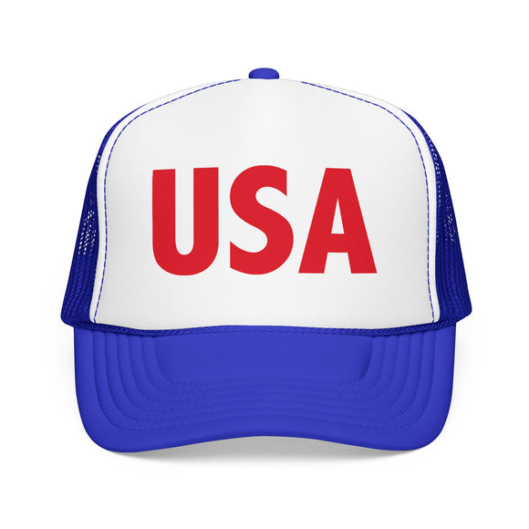 USA logo Foam Trucker Hat | Patriotic mesh cap