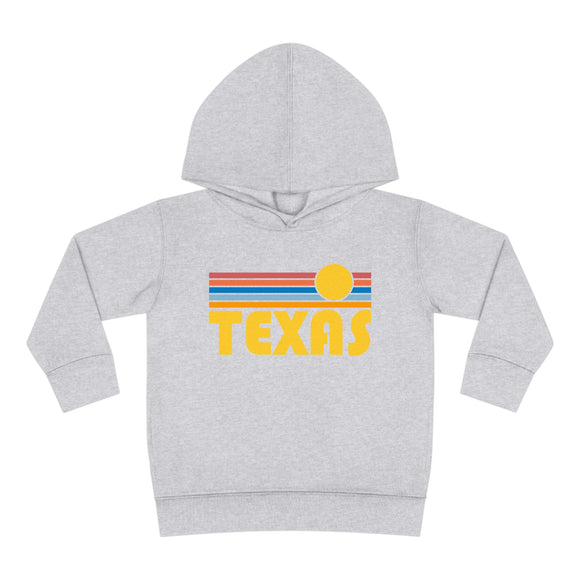 Texas Toddler Hoodie - Retro Sunrise Unisex Texas Toddler Sweatshirt