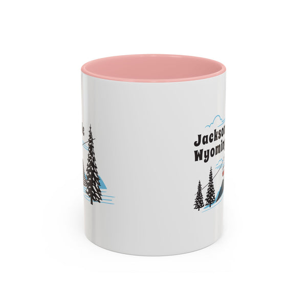 Jackson Hole, Wyoming Retro Snow Skiing Mountain 11 oz Mug, Ski Lodge Decor Coffee Cup, Mountain Gondola  Lover Gift, Retro Skiing Mug