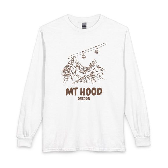 Mt Hood, Oregon Long Sleeve T-Shirt - Ski Mountain Gondola