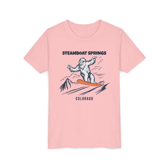 Steamboat Springs, Colorado Yeti Snowboard Youth Tee - Kids Skiing Shirt