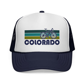 Buy dark-navy Colorado Retro Bike Trucker Hat - Vintage Style Colorado Cap