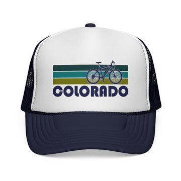 Buy dark-navy Colorado Retro Bike Trucker Hat - Vintage Style Colorado Cap