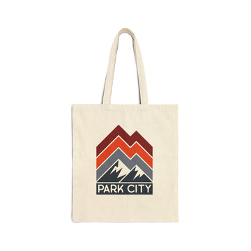 Park City, Utah Cotton Canvas Park City Tote Bag - Chevron Peaks