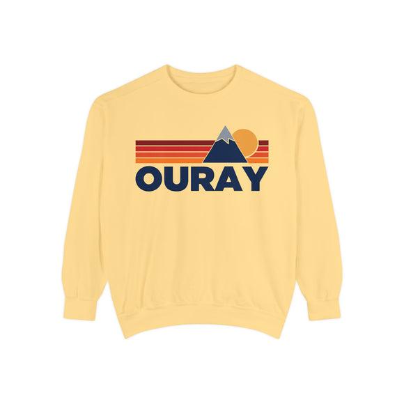 Ouray, Colorado Mountain Stripes Sweatshirt | Comfort Colors - 100% Cotton