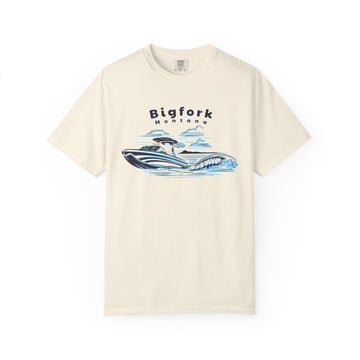 Bigfork, Montana T-Shirt, Comfort Colors 100% Cotton Wakeboard Boat Tee - 0