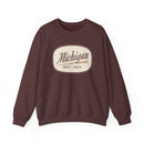 Michigan Sweatshirt - Unisex Retro Michigan Crewneck Sweatshirt-1