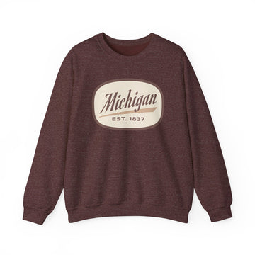 Michigan Sweatshirt - Unisex Retro Michigan Crewneck Sweatshirt
