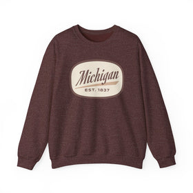 Michigan Sweatshirt - Unisex Retro Michigan Crewneck Sweatshirt