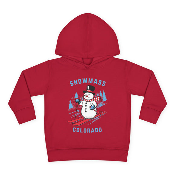 Snowmass, Colorado Toddler Hoodie - Unisex Snowmass Skiing Snowman Sweatshirt