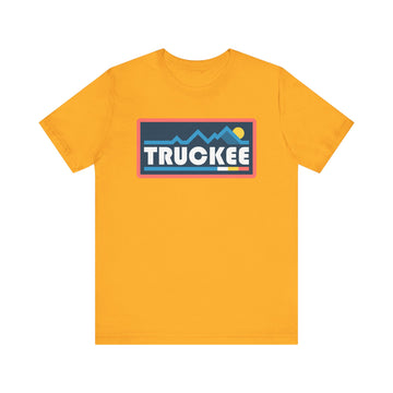Buy gold Truckee, California T Shirt - Retro Graphic Tee - Mountain Box Patch