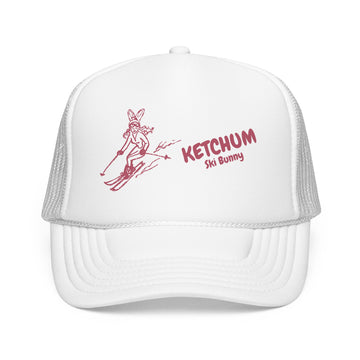 Buy white Ketchum, Idaho Ski Bunny Foam Trucker Hat