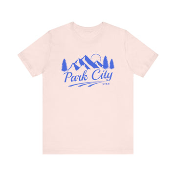 Buy soft-pink Park City, Utah T-Shirt - Retro Mountain Unisex Park City Shirt - Pine Treeline