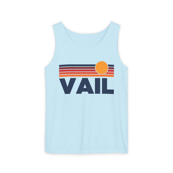 Vail, Colorado Retro Sunstripe Tank Top | Comfort Colors - 100% Cotton