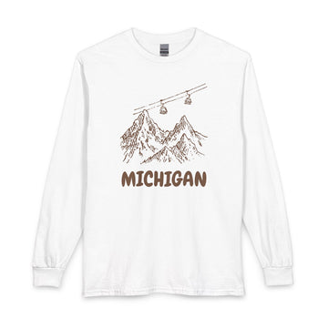 Michigan Long Sleeve T-Shirt - Ski Mountain Gondola