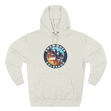 Buy oatmeal-heather Premium Snowmass, Colorado Ski Lift Hoodie