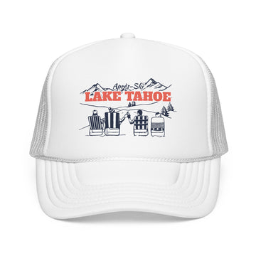 Buy white Lake Tahoe, California Après-ski Trucker Hat — Foam Mesh Cap