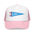 Oklahoma City, Oklahoma Pennant Trucker Hat — Retro Flag Foam Cap-4
