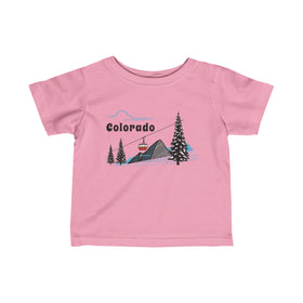 Colorado Mountain Gondola Baby Tee, Skiing Snowboarding Infant Shirt, Mountain Adventure Kids Top