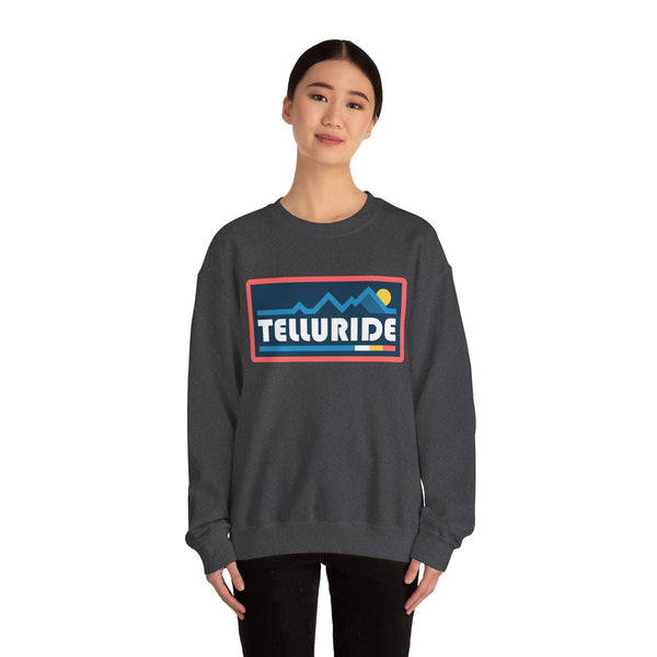 Telluride, Colorado Sweatshirt - Mountain Graphic Crewneck