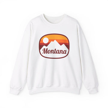 Buy white Montana Sweatshirt - Unisex Retro Ombre Montana Crewneck Sweatshirt