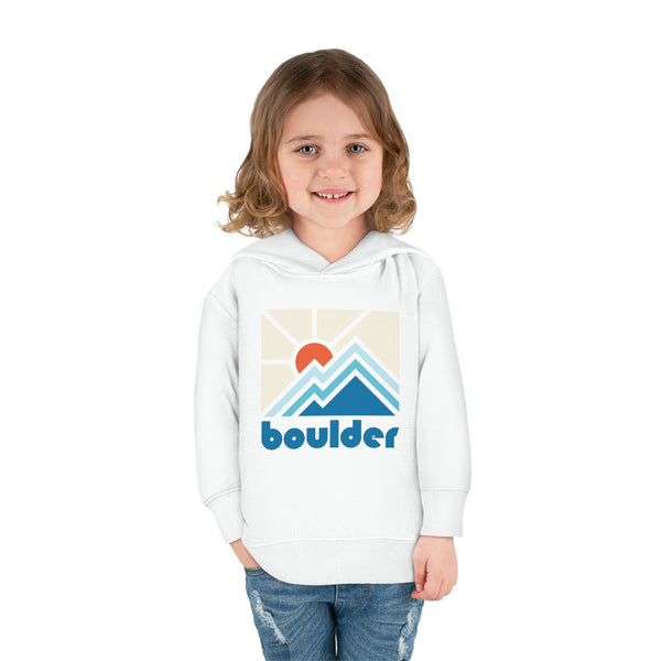 Boulder, Colorado Toddler Hoodie - Minimal Style Unisex Boulder Toddler Sweatshirt