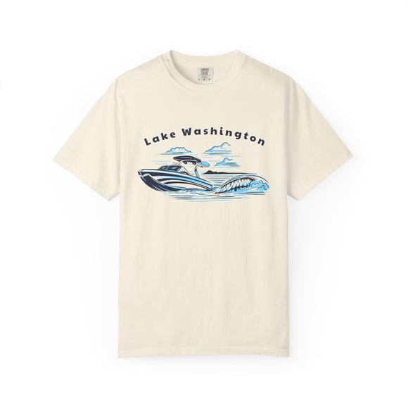 Lake Washington T Shirt, Comfort Colors Cotton 100% Cotton Wakeboard Boat Tee