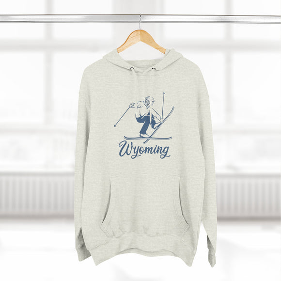 Premium Wyoming Vintage Snow Ski Hoodie