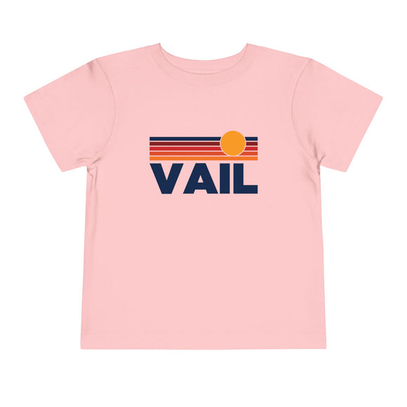 Vail, Colorado Toddler T-Shirt - Retro Sun Tee