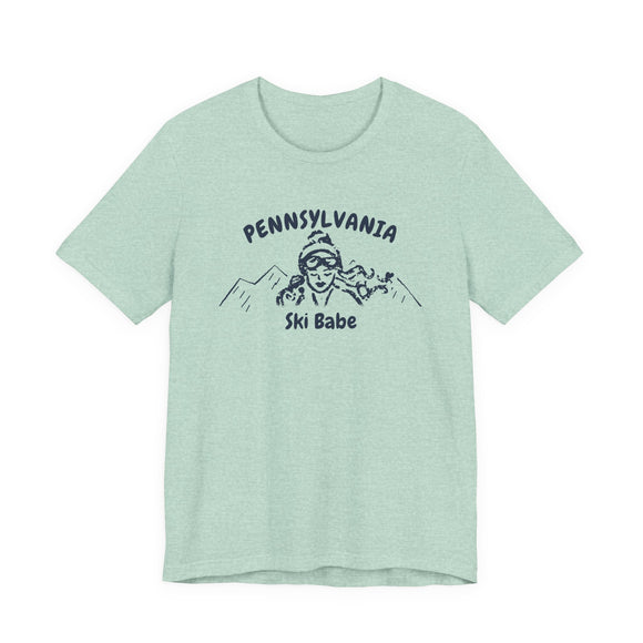 Pennsylvania Ski Babe T‑Shirt - Retro Skiing Graphic Tee