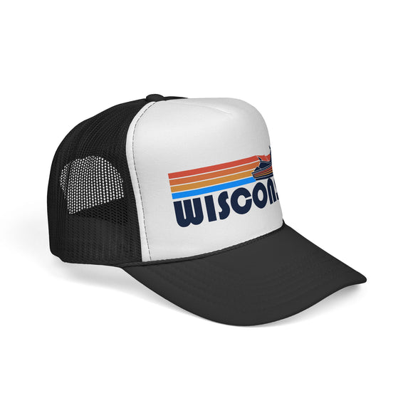 Wisconsin Retro PWC Boating Trucker Hat - Vintage Style Wisconsin Cap