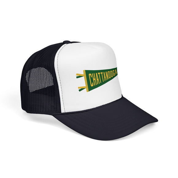 Chattanooga, Tennessee Pennant Trucker Hat — Retro Flag Foam Cap