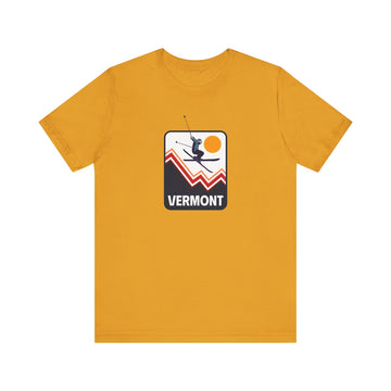 Buy mustard Vermont T-Shirt - Snow Ski Jump Unisex Vermont Shirt