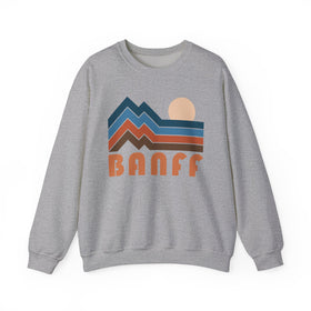 Banff, Canada Sweatshirt Retro Mountains, Banff Unisex Graphic Crewneck