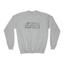 Asheville, North Carolina Youth Sweatshirt - Unisex Kid's Asheville Crewneck Sweatshirt-1