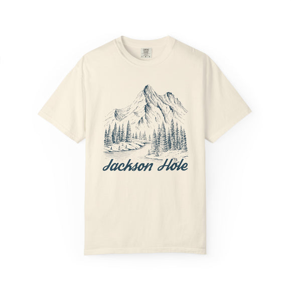 Jackson Hole, Wyoming Graphic Tee - Mountain Illustration Jackson Hole T Shirt