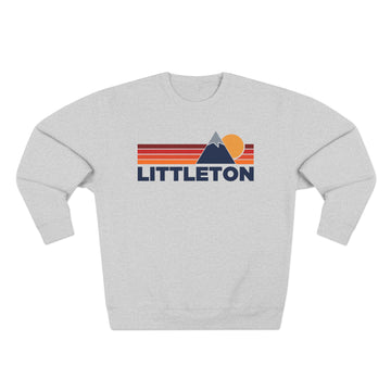 Buy heather-grey Premium Littleton, Colorado Mountain Lines Graphic Sweatshirt