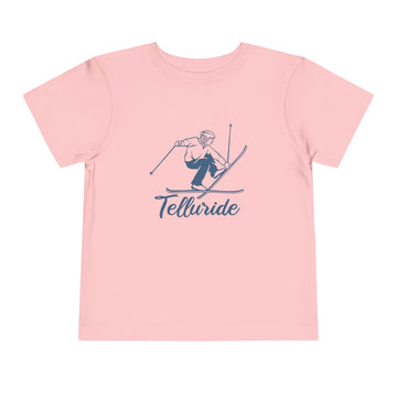 Buy pink Telluride, Colorado Toddler Graphic Tee Vintage Ski - Kids Telluride T-Shirt