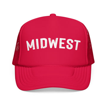 Buy red Midwest Trucker Hat - Foam Midwest Cap
