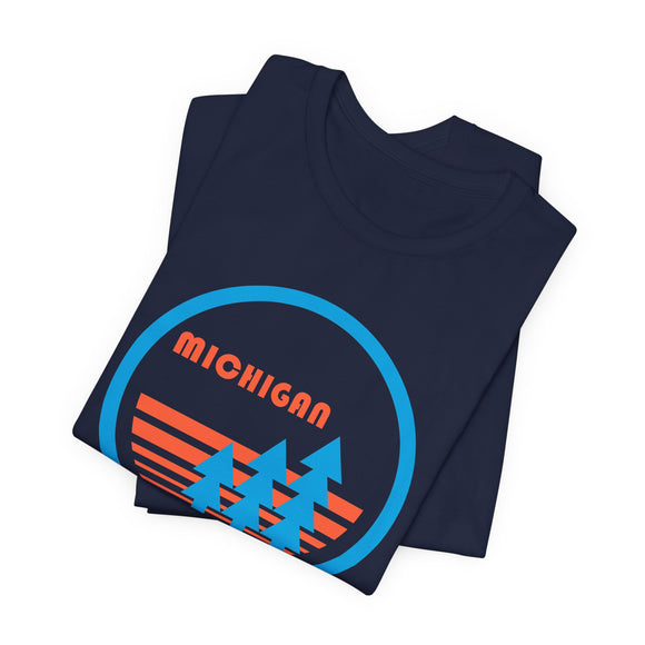 Michigan T Shirt - Retro Trees Michigan Tee