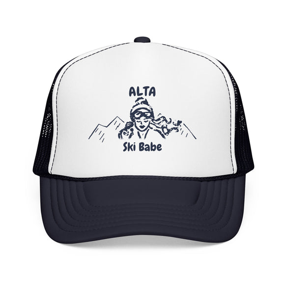 Alta, Utah Ski Babe Trucker Hat — Foam Mesh Cap